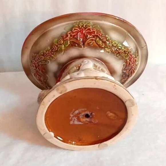 VINTAGE Ceramic Cookie Candy dish Santa Christmas Decor Collectible - Picture 6 of 8